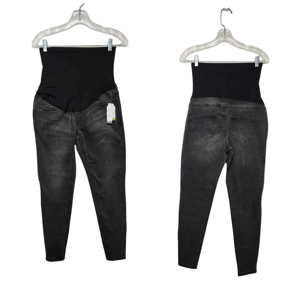 TIME AND TRU FULL PANEL MATERNITY SKINNY JEANS SIZE SMALL (4-6) Black